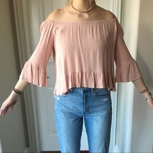 Pink off the shoulder top